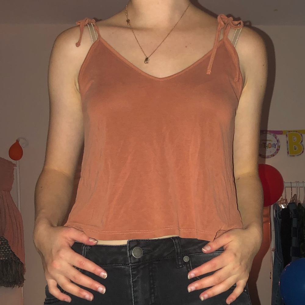 Tie strap tank top